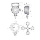 Gopart Fényvető LED munkalámpa kör alakú 1500 lm 24 W