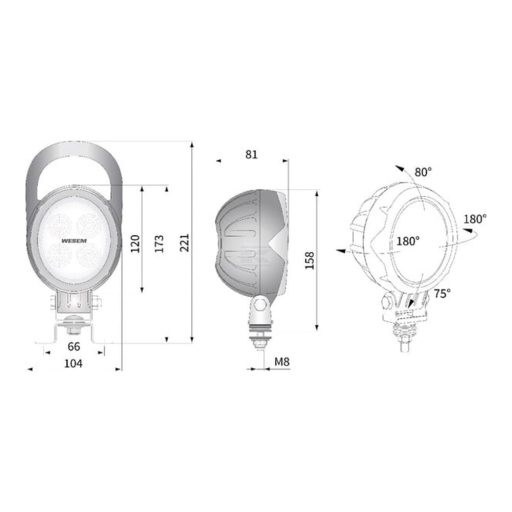 Gopart Fényvető LED munkalámpa kör alakú 1500 lm 18 W