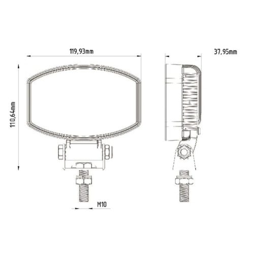 Gopart Fényvető LED munkalámpa ovális alakú 1900 lm 15 W