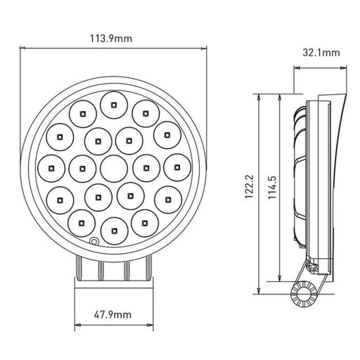 Gopart Fényvető LED munkalámpa kör alakú 2850 lm 36 W