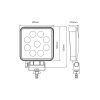 Gopart Fényvető LED munkalámpa négyzet alakú 1800 lm 27 W 