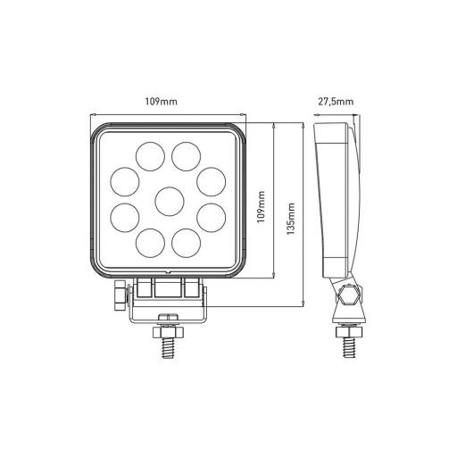 Gopart Fényvető LED munkalámpa négyzet alakú 1800 lm 27 W