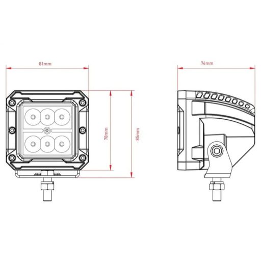 Gopart Fényvető LED munkalámpa négyzet alakú 1620 lm 18 W