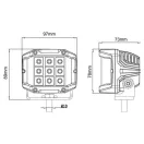 Gopart Kombinált LED munkalámpa négyzet alakú 2850 lm 22,5 W