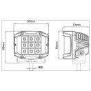 Gopart Kombinált LED munkalámpa négyzet alakú 2850 lm 22,5 W