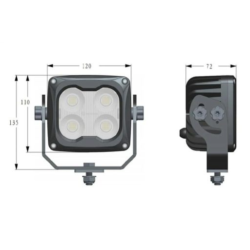 Gopart Fényvető fűthető LED munkalámpa négyzet alakú 6000 lm 70 W