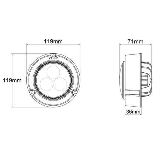 Gopart Széles sugarú fényvető LED munkalámpa kör alakú 4000 lm 36 W