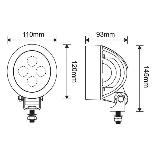 Gopart Fényvető LED munkalámpa kör alakú 4500 lm 40 W