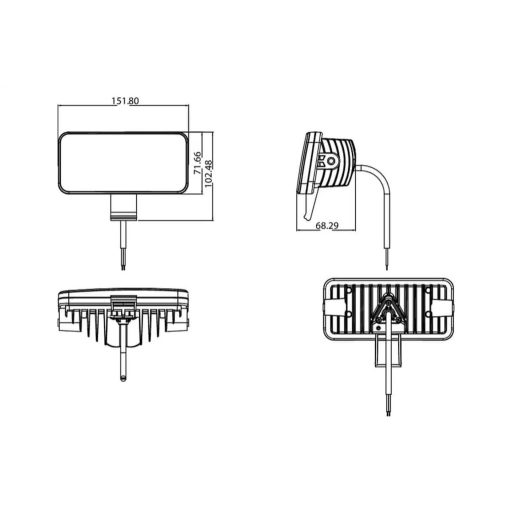 Gopart Fényvető LED munkalámpa téglalap alakú 4100 lm 54 W