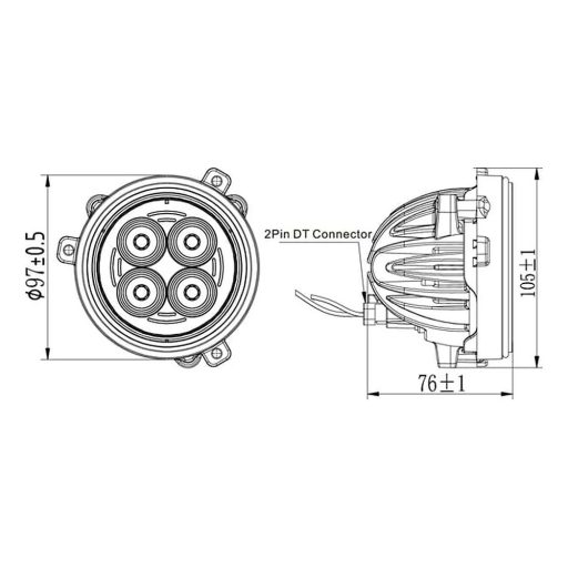 Gopart Fényvető LED munkalámpa kör alakú 4800 lm 40 W