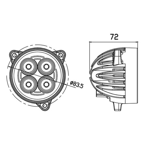 Gopart Fényvető LED munkalámpa kör alakú 4800 lm 40 W