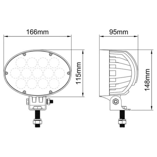 Gopart Fényvető LED munkalámpa ovális alakú 5200 lm 65 W