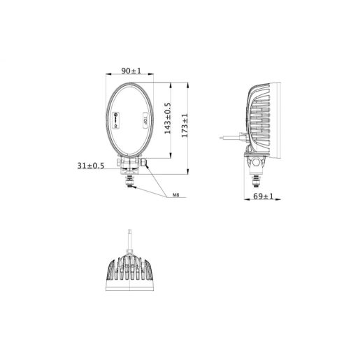 Gopart Fényvető LED munkalámpa ovális alakú 2240 lm 24 W