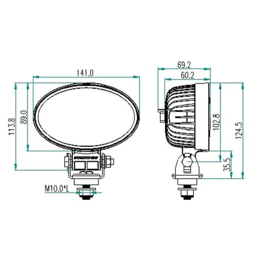 Gopart Fényvető LED munkalámpa ovális alakú 1800 lm 32 W