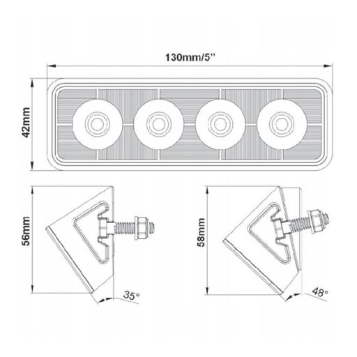 Gopart Fényvető LED munkalámpa téglalap alakú 2800 lm 24 W