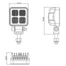 Gopart Fényvető LED munkalámpa négyzet alakú 1200 lm 12 W