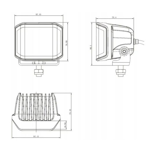 Gopart Fényvető LED munkalámpa négyzet alakú 3100 lm 70 W