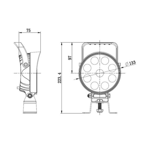 Gopart Fényvető LED munkalámpa kör alakú 5100 lm 54 W
