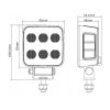 Gopart Fényvető LED munkalámpa négyzet alakú 6600 lm 60 W 