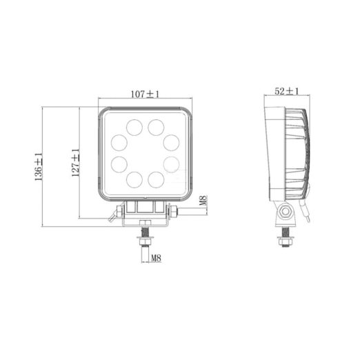 Gopart Fényvető LED munkalámpa négyzet alakú 2000 lm 24 W