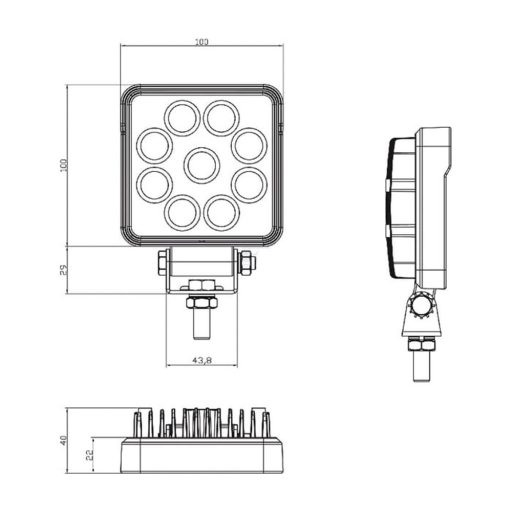 Gopart Fényvető LED munkalámpa téglalap alakú 2376 lm 27 W