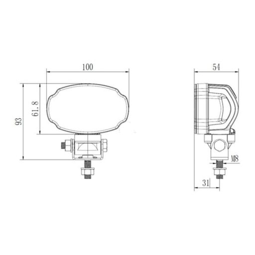 Gopart Fényvető LED munkalámpa ovális alakú 3000 lm 20 W