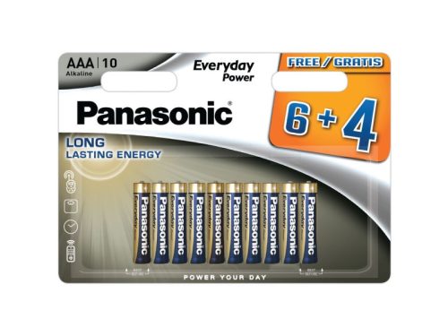 PANASONIC AAA/mikro tartós alkáli elem 1,5 V (10 db)