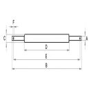 Alsó vonórúdtengely 28 x 50 x 970 mm