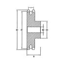Agyas lánckerék duplex Gopart 16B-2 (1" x 0,67") - 15 fog