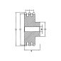 Agyas lánckerék triplex Gopart 08B-3 (1/2" x 5/16") - 13 fog