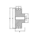 Agyas lánckerék triplex Gopart 12B-3 (3/4" x 7/16") - 14 fog