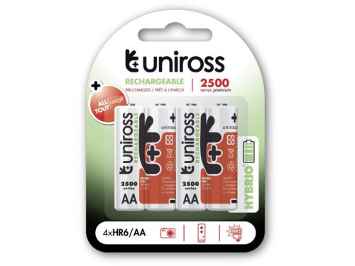 UNIROSS AA/ceruza akkumulátor 1,2 V 2500 mAh (4 db)