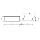 Felső támasztórúd lépcsős csapszeg 19 x 80,5 mm