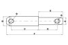 Alsó támasztórúd lépcsős csapszeg 22/28x87 mm