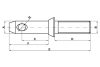 Alsó támasztórúd csapszeg hegeszthető 36,5x109,3 mm