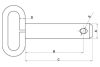 Csapszeg mozgatható fogantyúval és lánccal 30x183 mm