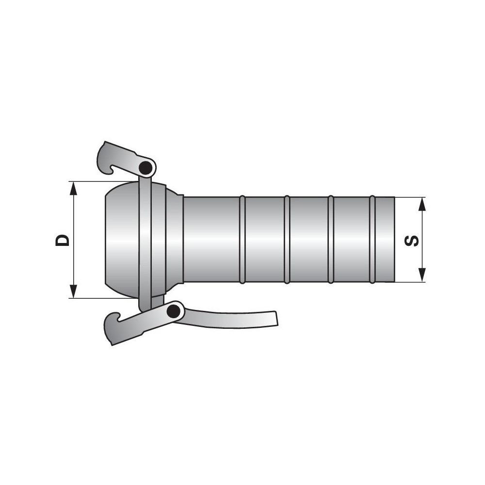 Bauer csatlakozó M-elem tömlőcsonkkal 3 1/2" - 102 mm tömlőhöz