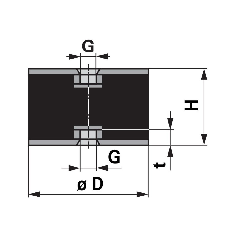 Rezgéscsillapító gumibak Gopart 3. típus M8 - 30 x 40 mm