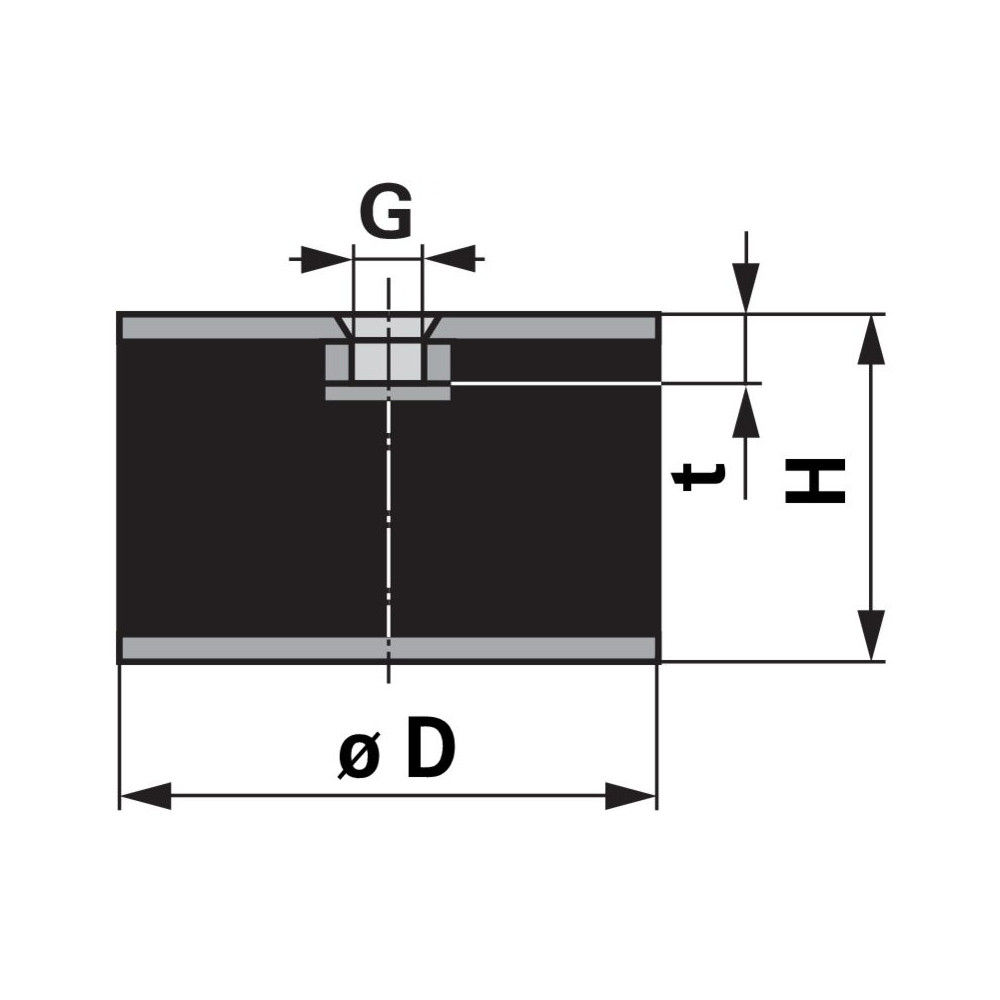 Rezgéscsillapító gumibak Gopart 5. típus M10 - 50 x 20 mm