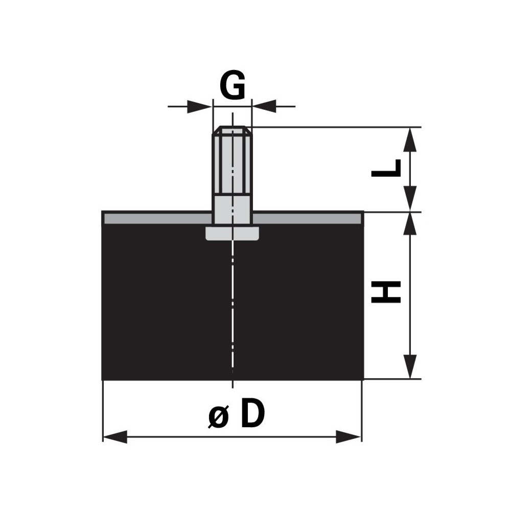 Rezgéscsillapító gumibak Gopart 4. típus M10 - 50 x 21 mm