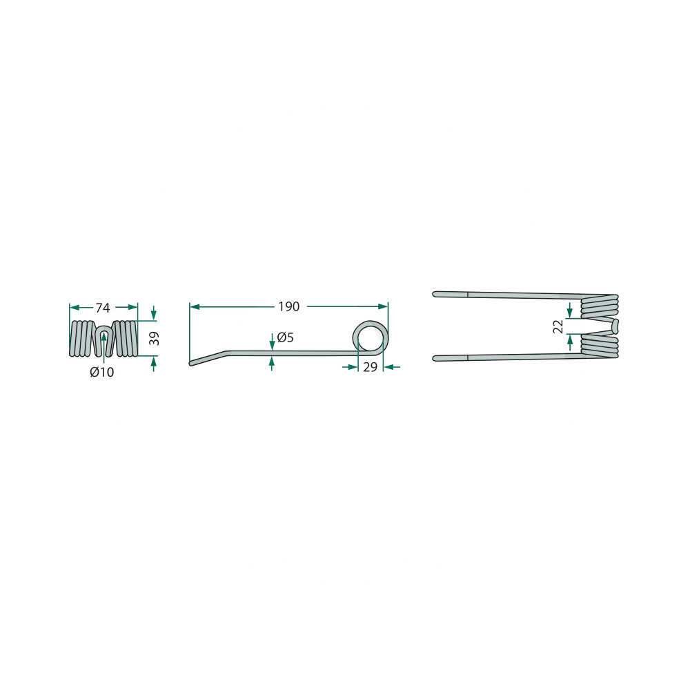 Rendfelszedő fog készlet Welger 5250940522100 (190 mm x 74 mm - 10 db) Rendfelszedő fog készlet Welger 5250940522100 (190 mm x 74 mm - 10 db)