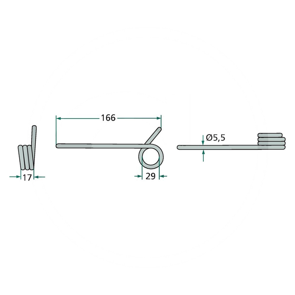 Rendfelszedő fog Claas 5259317041 (166 mm x 17 mm)